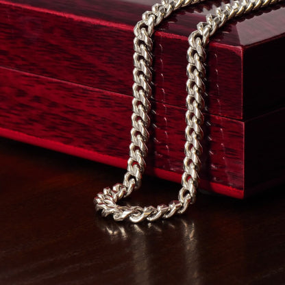 Silver Cuban Style Necklace for Him