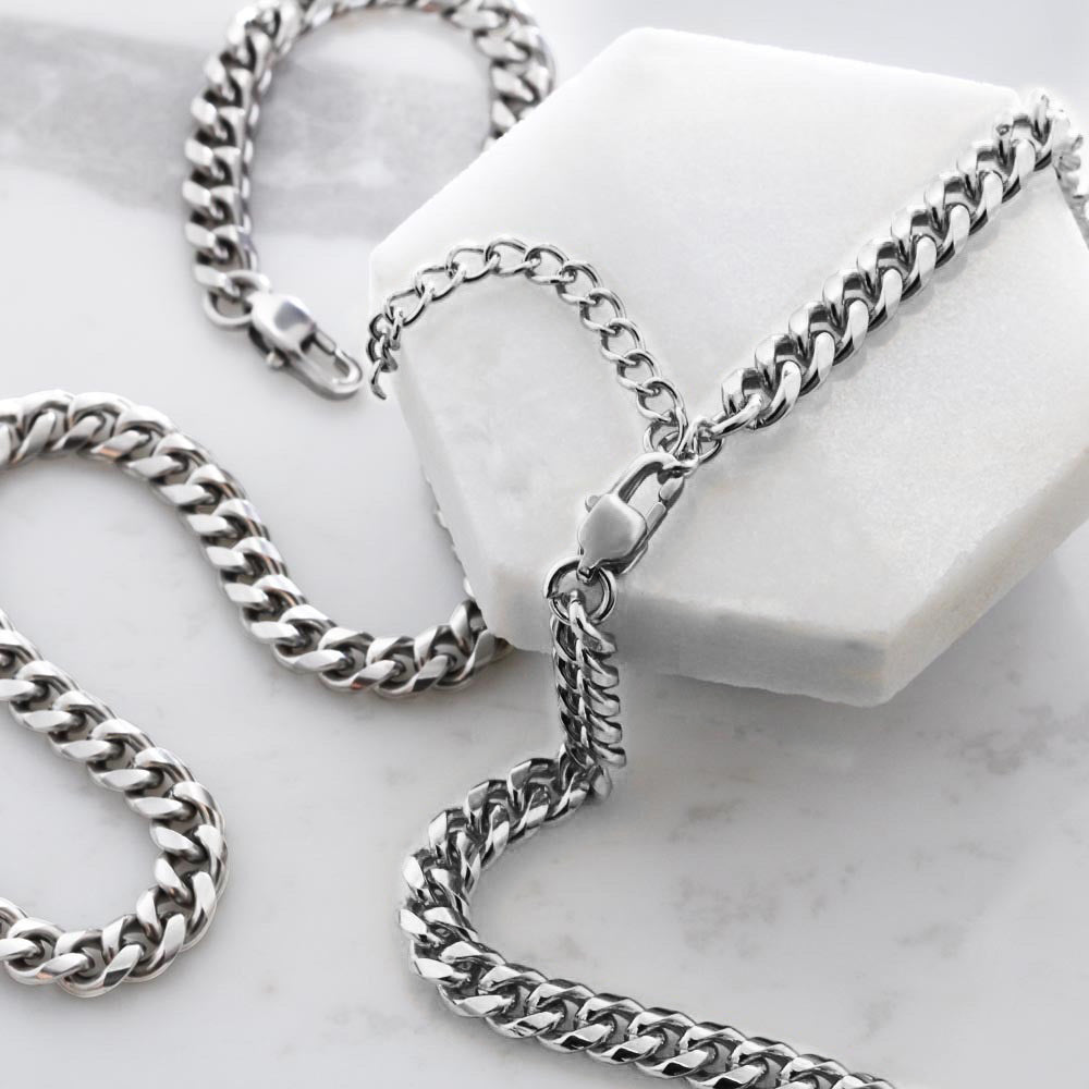 Silver Cuban Style Necklace for Him